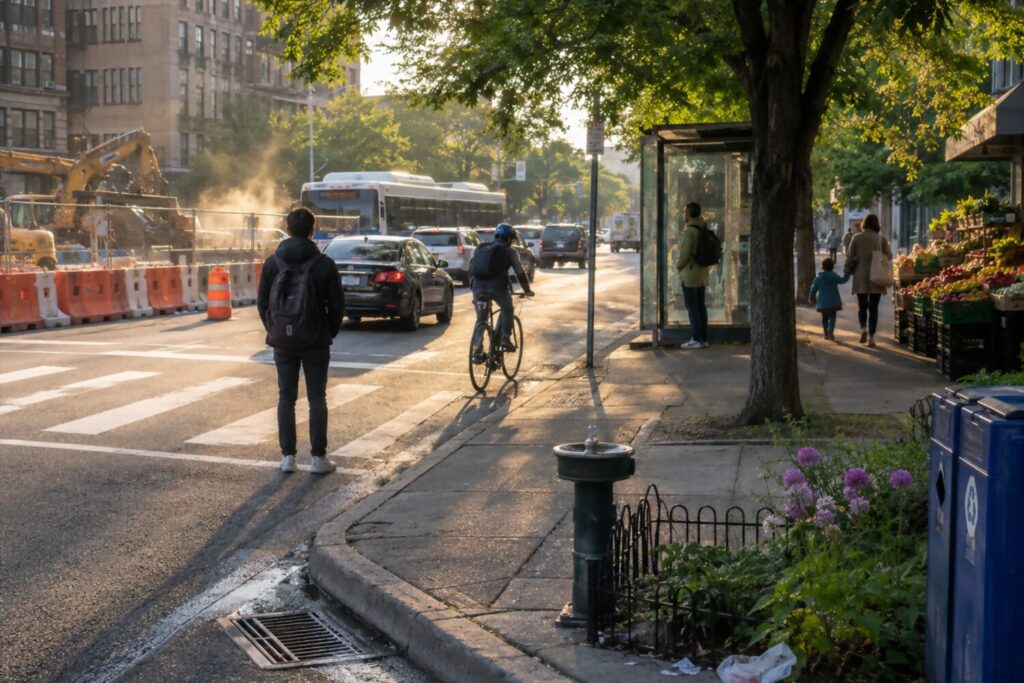 Everyday environmental factors on a city street
